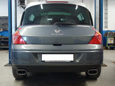 Fox Sportuitlaat Renault Avantime achterdemper, dwarsuitgang rechts/links - 160x80 type 52 rechts/links