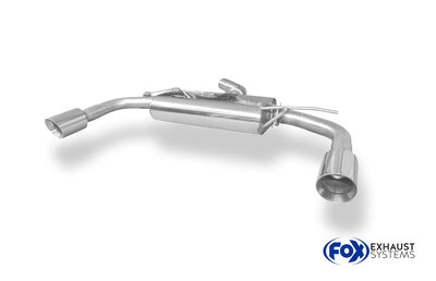Fox Sportuitlaat VW Beetle 2.0l - 16 (5C) Coup&eacute; &amp; Cabriolet Achterdemper Uitlaat Rechts/Links - 1x100 Type 25 Rechts/Links