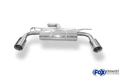 Fox Sportuitlaat VW Beetle - 16 (5C) Coup&eacute; &amp; Cabriolet Onafhankelijke wielophanging. Achterdemper Rechts/Links Uitlaat - 1x100 Type 25 Rechts/Links