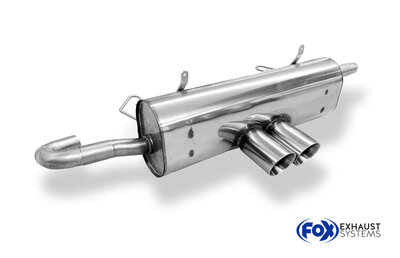 Fox Sportuitlaat Porsche Boxster Type 986 achterdemper, centrale uitlaat - 2x90 Type 25