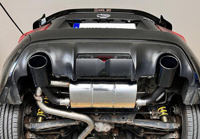 Fox Sportuitlaat Subaru BRZ/Toyota GT86 achterdemper, dwarsuitgang rechts/links - 129x106 Type 32 rechts/links, matzwart, keramisch gecoat
