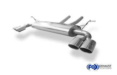 Fox Sportuitlaat Porsche Cayenne achterdemper rechts/links met Y-verbindingspijp - 2x115x85 type 44 rechts/links
