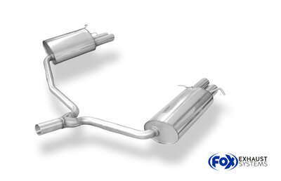 Fox Sportuitlaat Mercedes C-Klasse 4-cilinder - W204/S204 AMG-pakket achterdemper rechts/links met Y-connector - 2x70 type 16 rechts/links