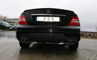 Fox Sportuitlaat Mercedes C-Klasse 4-cilinder - W204/S204 achterdemper rechts/links met Y-connector - 115x85 type 32 rechts/links