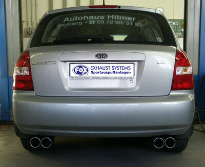 Fox Sportuitlaat Kia Cerato hatchback achterdemper, rechter/linker uitlaat - 2x80 Type 12 rechts/links