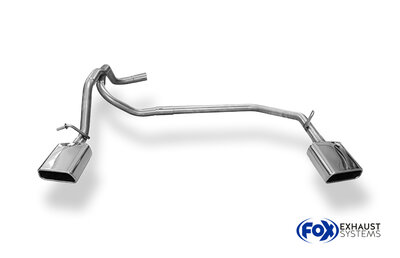 Fox Sportuitlaat Uitlaatsysteem voor Seat Mii/ Skoda Citigo/ VW UP, links/rechts, compatibel met originele of FOX achterdemper - 145x65 type 59, links/rechts