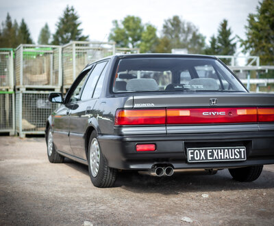 Fox Sportuitlaat Honda Civic 4 - ED3 Achterdemper dwars en voordemper - 2x70 Type 10 links