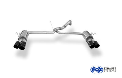 Fox Sportuitlaat Honda Civic IX Type R achterdemper, dwarsuitgang rechts/links - 2x90 Type 25 rechts/links zwart