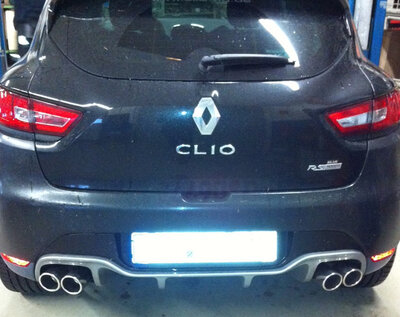 Fox Sportuitlaat Renault Clio IV RS achterdemper, dwarsuitlaat rechts/links - 2x80 rechts/links, type 16 rechts/links