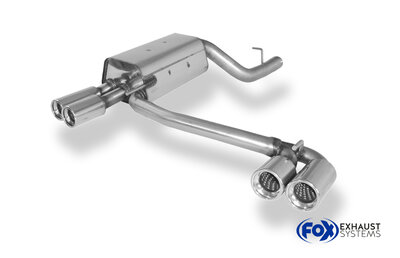 Fox Sportuitlaat Mercedes CLK Type 209 Cabriolet &amp; Coup&eacute; Achterdemper Uitlaat Rechts/Links &Oslash;70mm - 2x80 Type 17 Rechts/Links