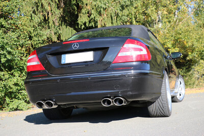 Fox Sportuitlaat Mercedes CLK Type 209 Cabriolet &amp; Coup&eacute; Achterdemper Uitlaat Rechts/Links &Oslash;70mm - 2x115x85 Type 32 Rechts/Links