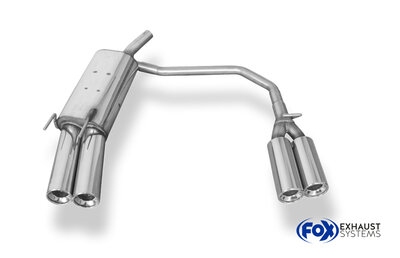 Fox Sportuitlaat Opel Corsa B achterdemper, rechter/linker uitlaat - 2x80 Type 13 rechts/links