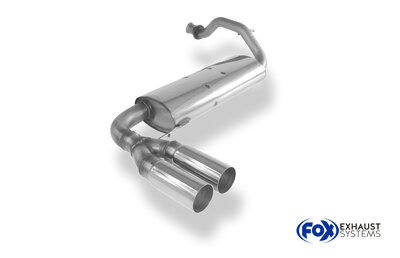 Fox Sportuitlaat Honda Civic 4 + CRX II - EC8 EC9 ED6 ED7 ED9 Achterdemper dwars - 2x90 Type 10 links