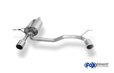 Fox Sportuitlaat Dacia Duster 4x2 - Facelift Achterdemper Rechts/Links Uitlaat - 1x90 Type 16 Rechts/Links