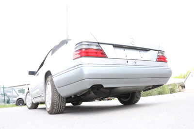 Fox Sportuitlaat Mercedes E-Klasse 124 achterdemper &Oslash;70mm - 2x55 Type 28 (Diesel-look - niet zichtbaar vanaf de achterkant)