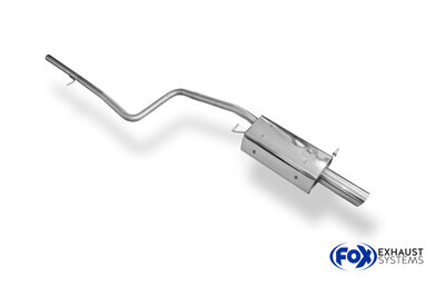 Fox Sportuitlaat Achterdemper voor Ford Fiesta MK6 inclusief verbindingspijp naar katalysator - 1x90 Type 14