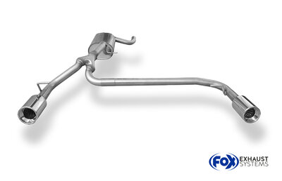 Fox Sportuitlaat Ford Focus MK2 Hatchback Achterdemper Uitlaat Rechts/Links &Oslash;63,5mm - 1x90 Type 13 Rechts/Links