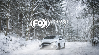 Fox Sportuitlaat Achterdemper Ford Focus MK3 RS, dwarsuitlaat rechts/links met uitlaatklep - 129x106 Type 32 rechts/links zwart ge&euml;mailleerd