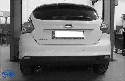 Fox Sportuitlaat Ford Focus MK3 Hatchback - Diesel Achterdemper, Enkelzijdig - 106x71 Type 32