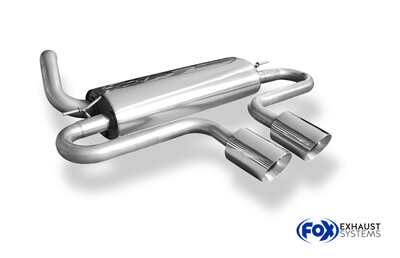 Fox Sportuitlaat Ford Focus MK3 ST Hatchback Diesel Achterdemper met dwarsuitlaat en middenstuk incl. verbindingspijp - 2x100 Type 25 Middenstuk