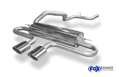 Fox Sportuitlaat Ford Focus MK3 ST Turnier Diesel Achterdemper met dwarsuitlaat in het midden - 2x115x85 Type 32 midden