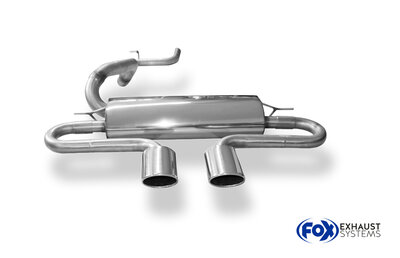 Fox Sportuitlaat Ford Focus MK3 ST Hatchback Diesel Achterdemper met dwarsuitlaat en middenstuk incl. verbindingspijp - 2x115x85 Type 32 Middenstuk