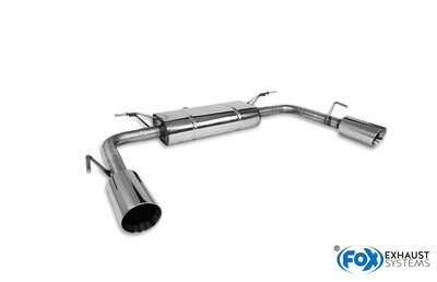 Fox Sportuitlaat Achterdemper voor Ford Focus MK4 Turnpike/Estate ST-look, rechter/linker uitlaat - 1x100 Type 25 rechts/links voor originele ST-bumper