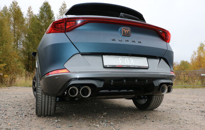 Fox Sportuitlaat CUPRA Formentor 4x4 half uitlaatsysteem vanaf katalysator - 2x100 type 25 binnen en 2x90 type 25 buiten - met 2 elektronische kleppen