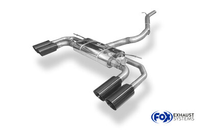 Fox Sportuitlaat CUPRA Formentor 4x4 half uitlaatsysteem vanaf katalysator - 2x100 Type 25 rechts/links zwart ge&euml;mailleerd - met 2 elektronische kleppen