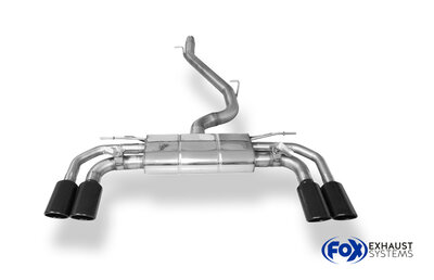 Fox Sportuitlaat CUPRA Formentor 4x4 half uitlaatsysteem vanaf katalysator - 2x106x71 Type 32 rechts/links zwart mat keramisch gecoat - met 2 elektronische kleppen