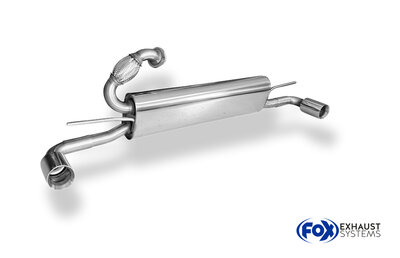 Fox Sportuitlaat Smart Fortwo Coup&eacute; 451 achterdemper, dwarsuitlaat rechts/links, inclusief flexibel stuk - 1x70 type 24 rechts/links