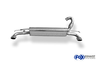Fox Sportuitlaat Achterdemper Smart Fortwo 453, dwarsuitlaat rechts/links, inclusief flexibel stuk - 86x54 type 32 rechts/links