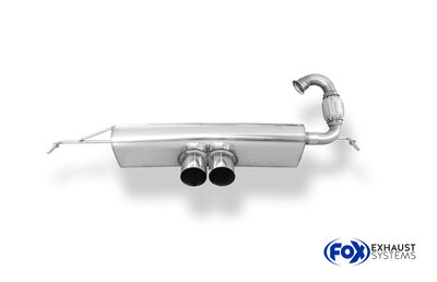 Fox Sportuitlaat Smart Fortwo 453 achterdemper, centrale uitlaat - 2x80 Type 14
