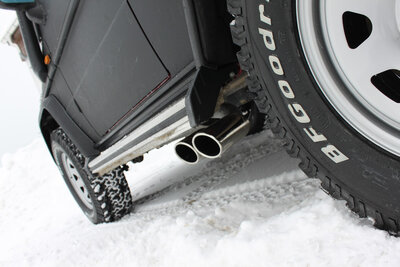 Fox Sportuitlaat Mercedes G-Klasse - 463 (met treeplank) Achterdemper, zijuitlaat - 2x115x85 Type 38 (2x schuin naar links)