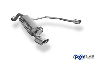 Fox Sportuitlaat VW Golf MK4 achterdemper, rechter/linker uitlaat, &Oslash;63,5 mm - 135x80, type 53, rechts/links