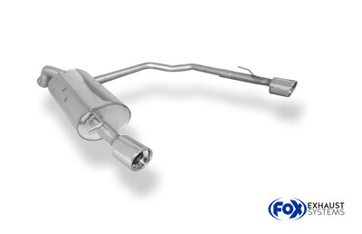 Fox Sportuitlaat VW Golf MK4 achterdemper, rechter/linker uitlaat, &Oslash;63,5 mm - 1x90 Type 17 rechts/links R32 design