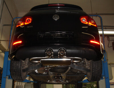 Fox Sportuitlaat VW Golf MK5 TSI achterdemper, centrale uitlaat, R32-uitvoering - 2x90 Type 16 midden