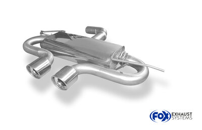 Fox Sportuitlaat VW Golf MK6 achterdemper, centrale uitlaat, R32-uitvoering - 2x100 Type 16 midden
