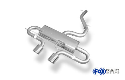 Fox Sportuitlaat VW Golf MK6 R 4motion achterdemper, middenuitlaat - 2x90 Type 16