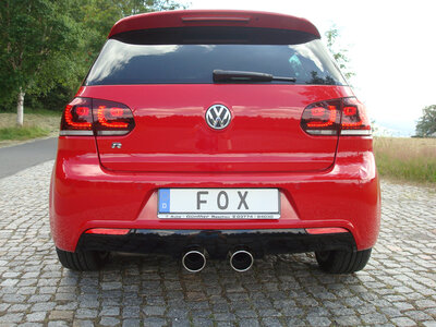 Fox Sportuitlaat VW Golf MK6 R 4motion achterdemper, middenuitlaat - 2x100 Type 16