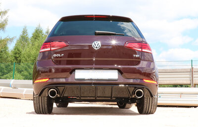 Fox Sportuitlaat VW Golf MK7 Facelift onafhankelijke wielophanging - zwarte inzet, achterdemper rechts/links - 1x100 type 25 rechts/links incl. achterste inzetstuk zwart gespoten