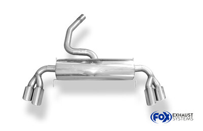 Fox Sportuitlaat Opel GT achterdemper, dwarsuitgang rechts/links - 2x115x85 type 38 rechts/links