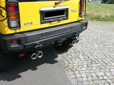 Fox Sportuitlaat Hummer H2 vanaf 2008, half uitlaatsysteem vanaf de katalysator, rechter/linker uitgang - 2x100 Type 25 rechts/links