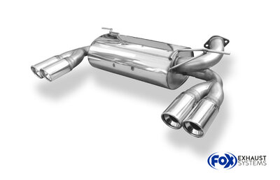 Fox Sportuitlaat Hummer H3 achterdemper, dwarsuitgang rechts/links - 2x90 type 17 rechts/links