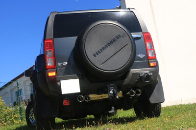 Fox Sportuitlaat Hummer H3 achterdemper, dwarsuitgang rechts/links - 2x100 type 24 rechts/links