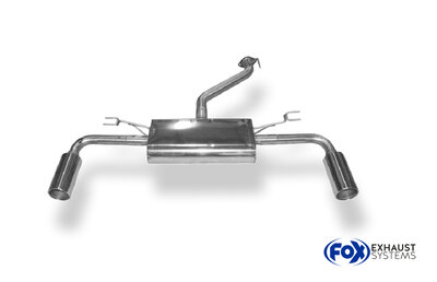 Fox Sportuitlaat Hyundai i30 Turbo achterdemper, dwarsuitlaat rechts/links - 1x100 type 12 rechts/links