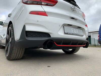 Fox Sportuitlaat Hyundai i30N Performance + Fastback uitlaatpijpen compatibel met de originele achterdemper - 1x114 Type 25 rechts/links zwart