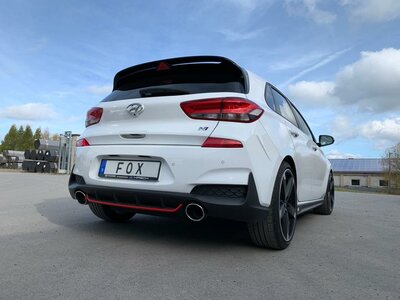 Fox Sportuitlaat Hyundai i30N Performance + Fastback uitlaatpijpen, compatibel met de originele achterdemper - 129x106 Type 32 rechts/links