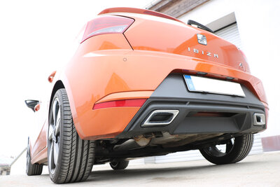 Fox Sportuitlaat Seat Ibiza 5 - KJ-achterdemper met elektronische uitlaatklep - uitlaatpijpen diesellook