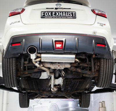 Fox Sportuitlaat Nissan Juke - F15 (vierwielaandrijving) Achterdemper dwarsuitgang rechts/links - 129x106 Type 32 links